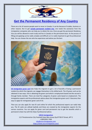 Get the Permanent Residency of Any Country