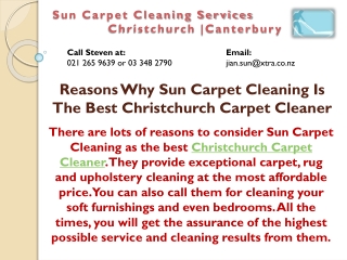 Reasons Why Sun Carpet Cleaning Is The Best Christchurch Carpet Cleaner