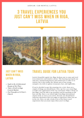 3 Travel Experiences You Just Can’t Miss When in Riga, Latvia!