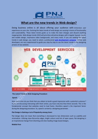 What are the new trends in Web design?