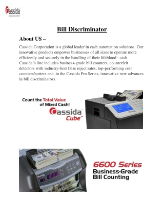 Bill Discriminator