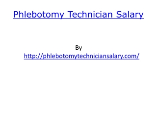 Phlebotomy Technician Salary