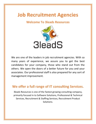 Job Recruitment Agencies | 3leads