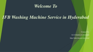 IFB Washing Machine Service in Hyderabad