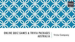 Online Quiz Games & Trivia Packages Australia - Trivia Company