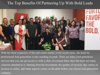 The Top Benefits Of Partnering Up With Bold Leads