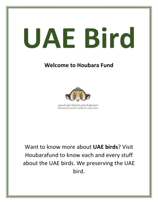 UAE Bird | Houbarafund