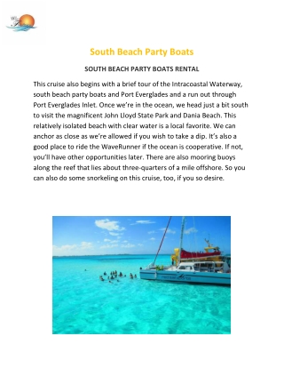 South Beach Party Boats - Waterfantaseas