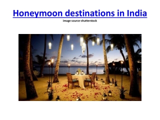 Romantic Honeymoon Destinations In India