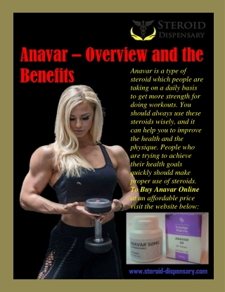 Anavar – Overview and the Benefits