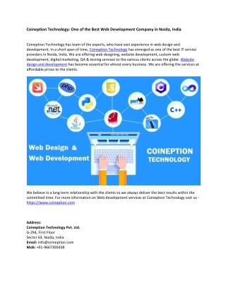 Coineption Technology - Web Development Company in Noida India