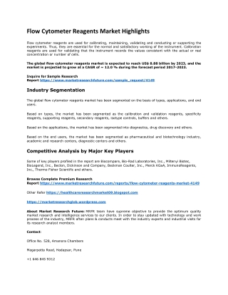 Flow cytometer reagents Market Research Report- Global Forecast till 2023