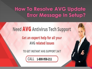 How To Resolve AVG Update Error Message In Setup?