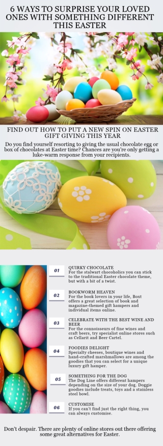 6 WAYS TO SURPRISE YOUR LOVED ONES WITH SOMETHING DIFFERENT THIS EASTER
