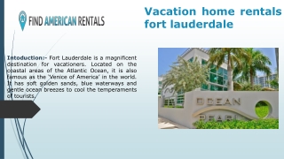 Vacation home rentals fort lauderdale