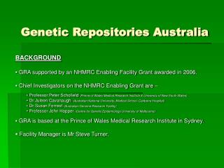 Genetic Repositories Australia