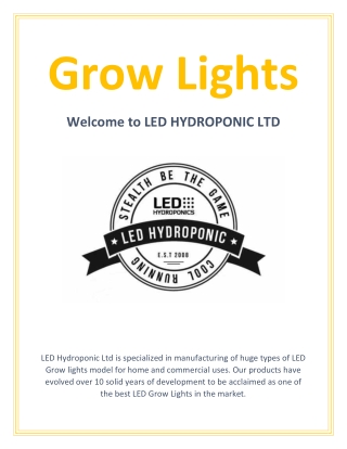 Grow Lights | LED Hydroponics