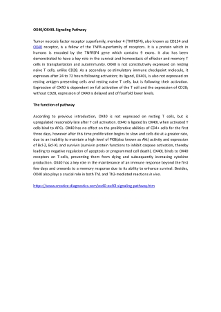 OX40/OX40L Signaling Pathway