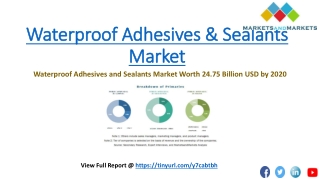 Waterproof Adhesives & Sealants Market by Chemistry, Application, & Region to 2020