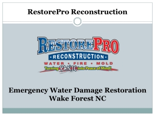 Emergency Water Damage Restoration Wake Forest NC