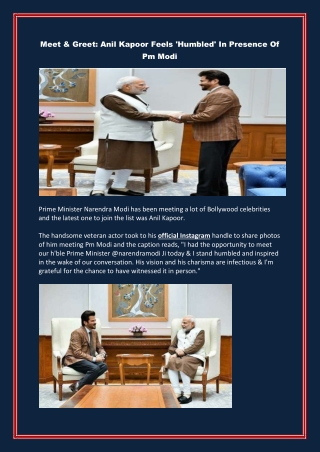 Meet & Greet: Anil Kapoor feels ‘humbled’ in presence of PM Modi