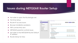 Issues during NETGEAR Router Setup