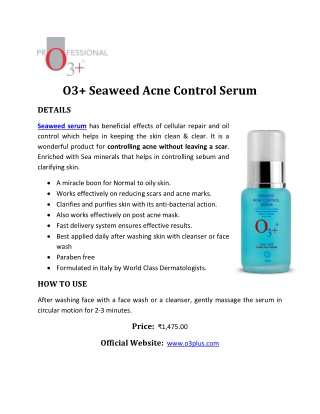 O3 Seaweed Acne Control Serum