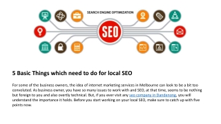 5 Basic Things which need to do for local SEO