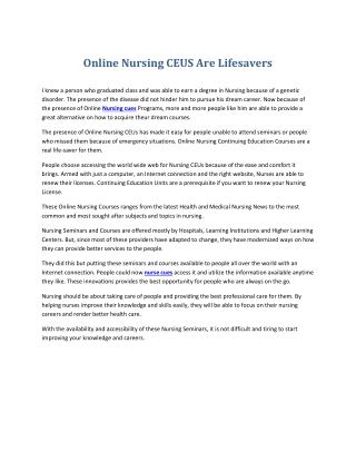 Nursing CEUs