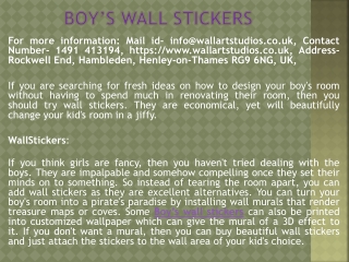 Boy’s wall stickers