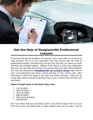 Get the Help of Douglassville Professional Lawyers