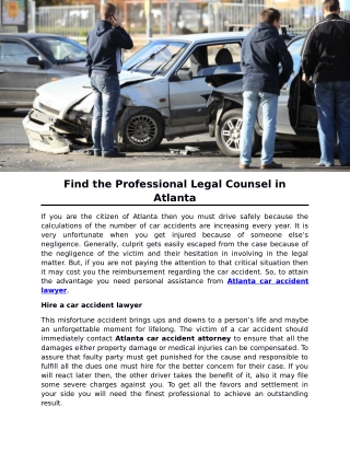 Find the Professional Legal Counsel in Atlanta