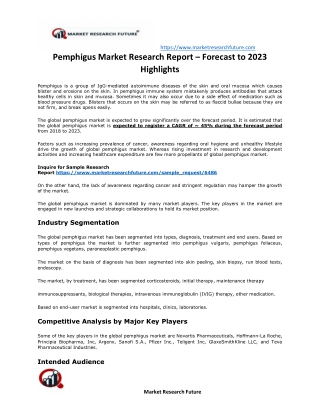 Pemphigus Market Research Report – Forecast to 2023