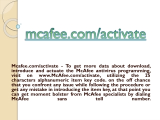 MCAFEE.COM/ACTIVATE- MCAFEE TECH SUPPORT