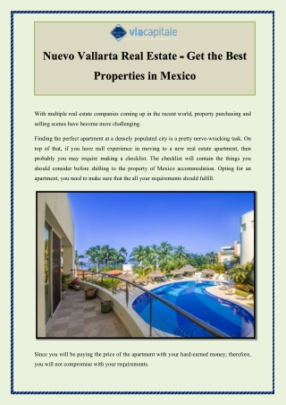 Nuevo Vallarta Real Estate - Get the Best Properties in Mexico