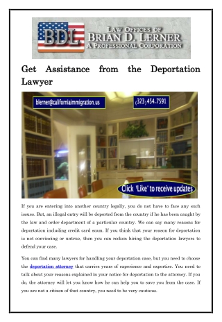 Get Assistance from the Deportation Lawyer