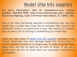 Model ship kits supplies