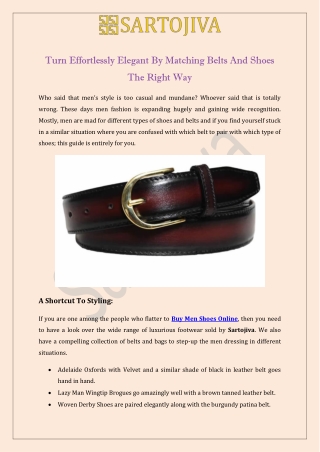 Turn Effortlessly Elegant By Matching Belts And Shoes The Right Way