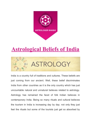 Astrological Beliefs of India
