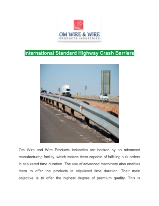 International Standard Highway Crash Barriers