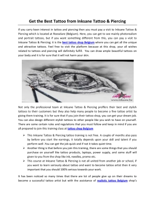 Get the Best Tattoo from Inksane Tattoo & Piercing