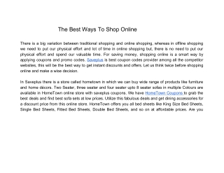 The Best Ways To Shop Online