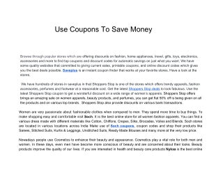 Use Coupons To Save Money