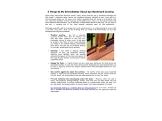 5 Things to Do Immediately About Ipe Hardwood Decking