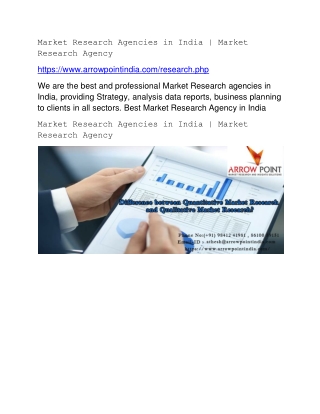 Market Research Agencies in India | Market Research Agency