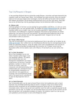 Top 5 koffiespots in Bergen