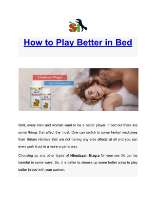 How to Play Better in Bed