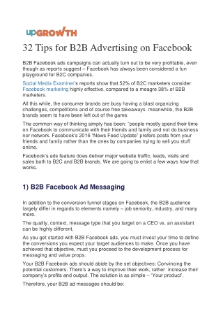32 Tips for B2B Advertising on Facebook