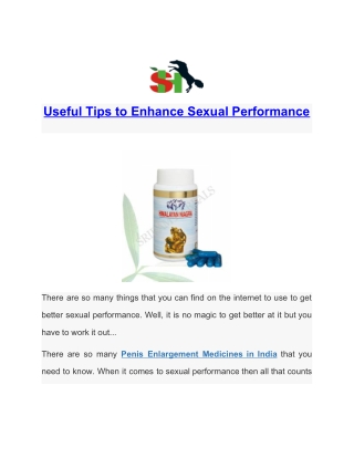 Useful tips to enhance sexual performance