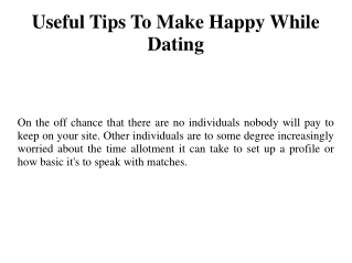 Useful Tips To Make Happy While Dating